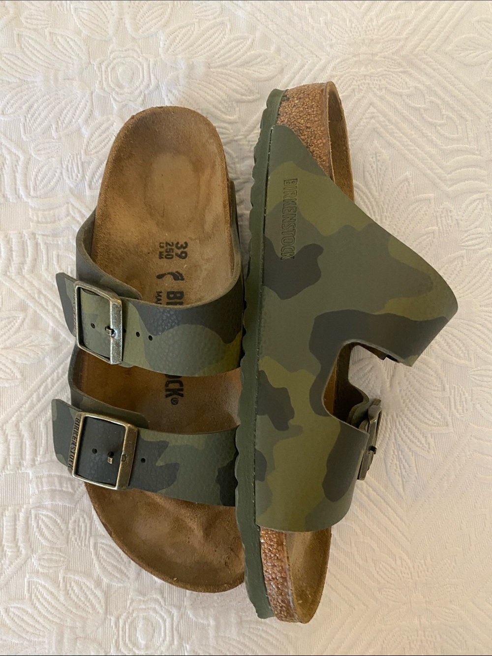 Birkenstock Arizona Camo Two-Strap Sandals - Green and Brown - Picture 3 of 8